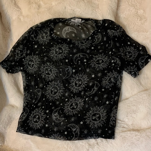 tillys mesh black sun and moon tee - Picture 2 of 2